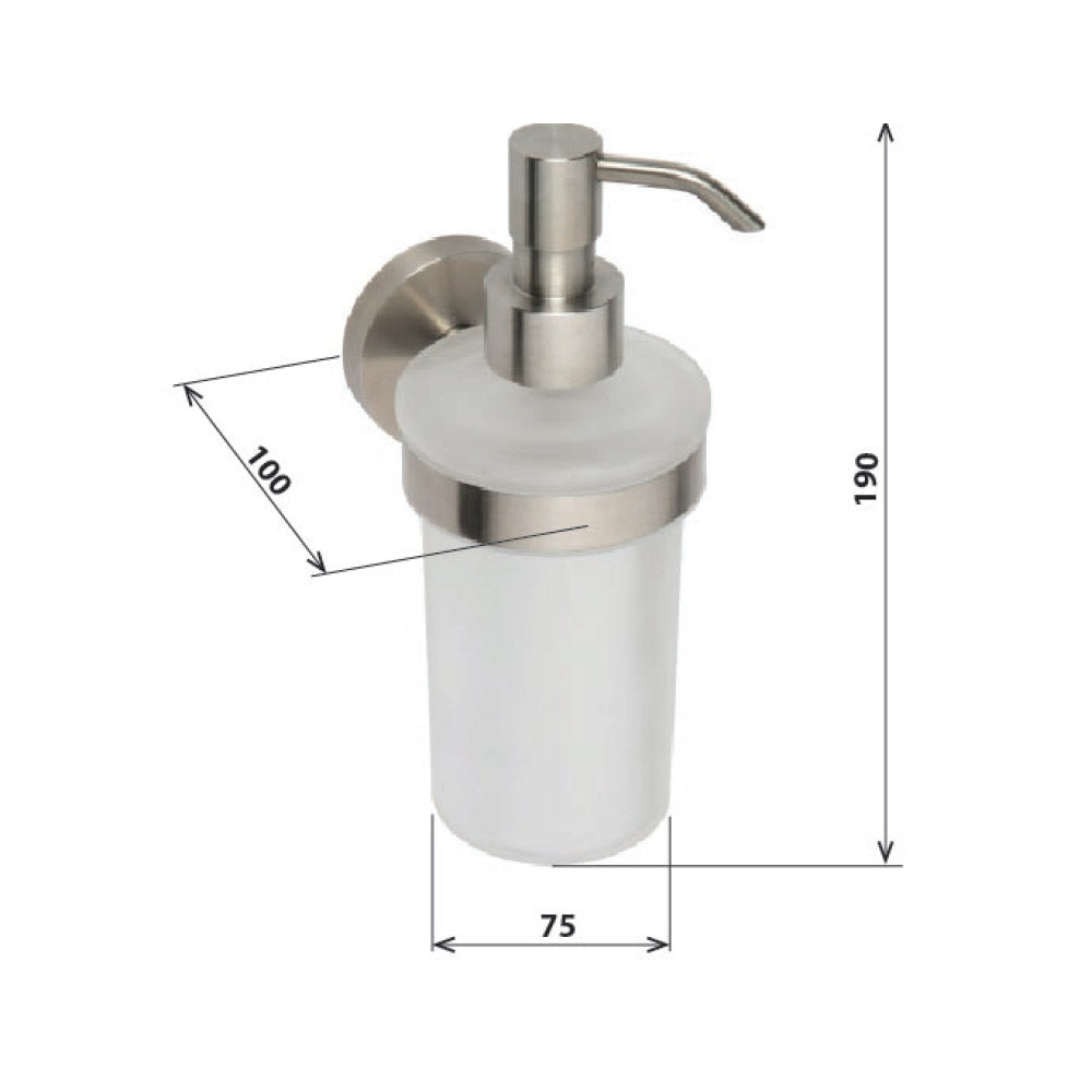 X-STEEL Seifenspender 230ml, Milchglas, Edelstahl matt
