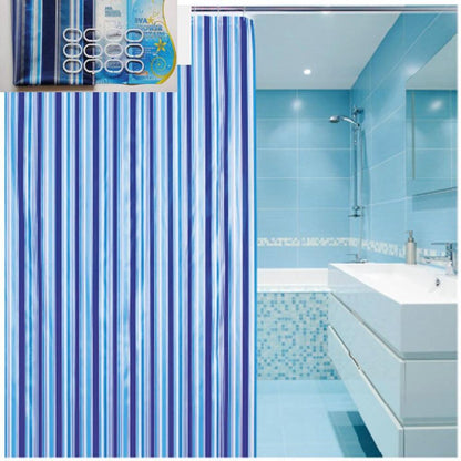 Duschvorhang 180x180cm, Vinyl, blau, Dekor Streifen