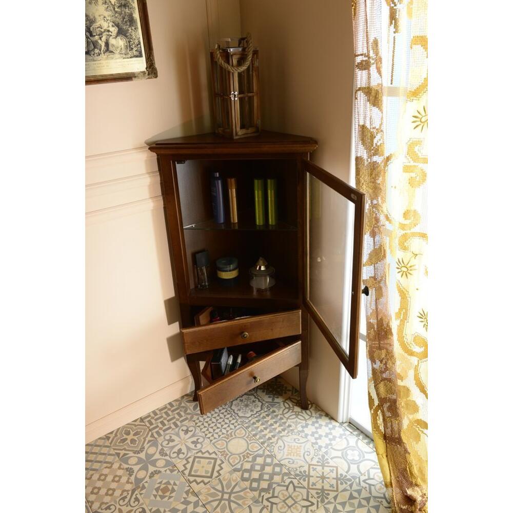 RETRO Eckschrank 60x120x47cm, Buche, rechts