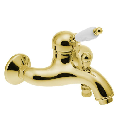 KIRKÉ WHITE Wannenarmatur, Weiß/Gold