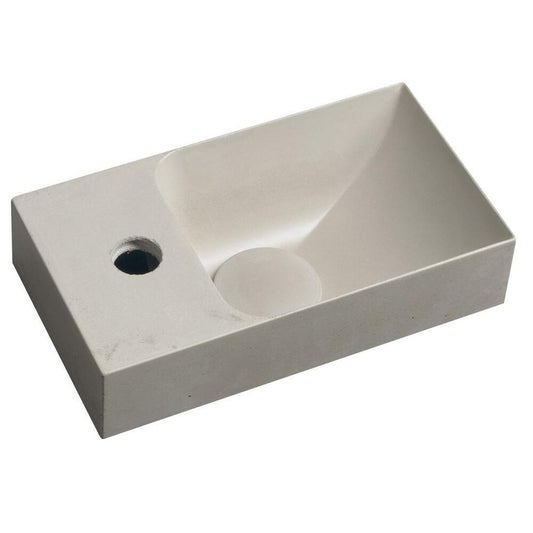 PICCOLINO Beton-Waschbecken 30,8x10x17cm, Armaturloch links, Sand