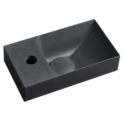 PICCOLINO Beton-Waschbecken 30,8x10x17cm,  Armaturloch links, Anthrazit