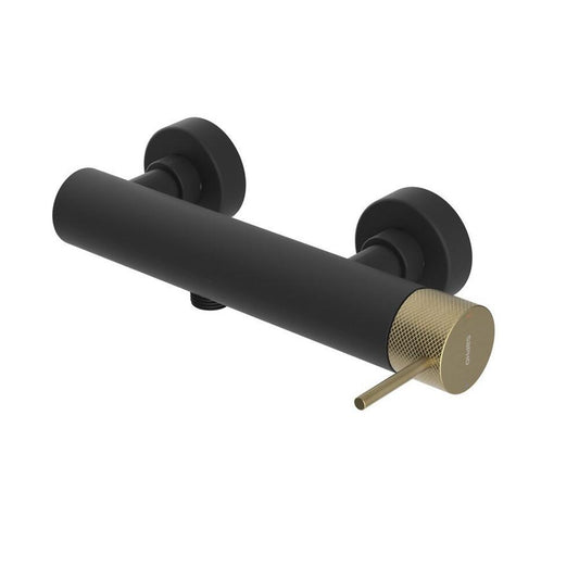 ULTRASAN Duscharmatur, Schwarz matt/Gold matt