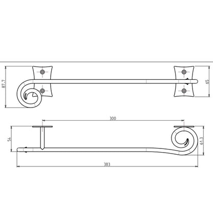 REBECCA Handtuchhalter 300mm, Schwarz