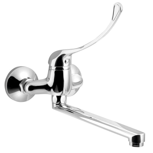 AQUALINE 35 Wandarmatur mit 100mm Abstand, medizinischer Hebel, 220mm, Chrom