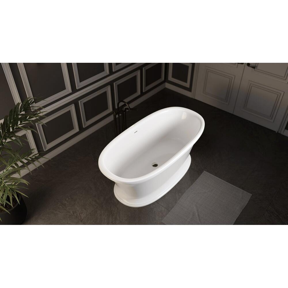 VELIA Gussmarmor-Badewanne 167x83x62,5cm, weiß