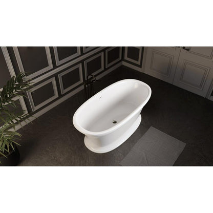 VELIA Gussmarmor-Badewanne 167x83x62,5cm, weiß