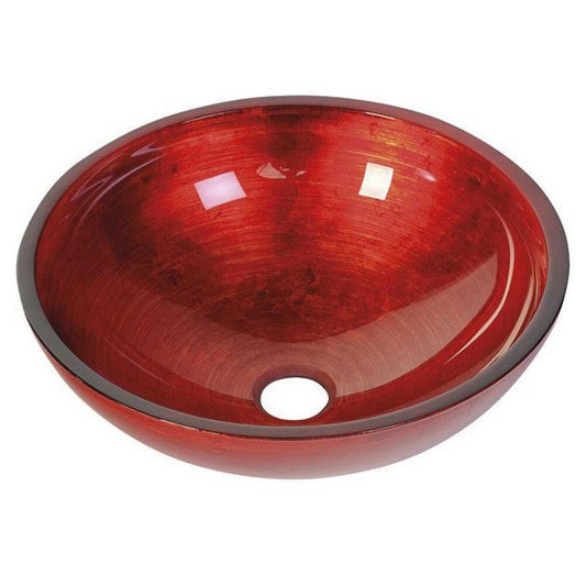 MURANO ROSSO IMPERO Glaswaschbecken zum Aufsetzen, Durchmesser 40cm, Rot