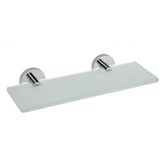 X-ROUND E Glasablage 300x130mm, Milchglas, Chrom