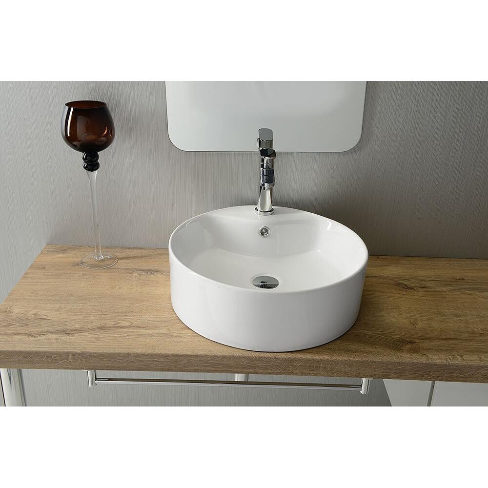 YAKARTA Keramik-Waschtisch Ø 46 cm, Weiß