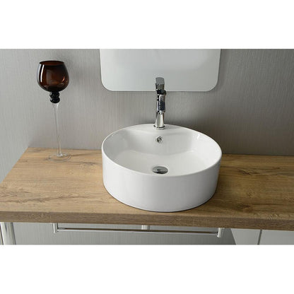 YAKARTA Keramik-Waschtisch Ø 46 cm, Weiß