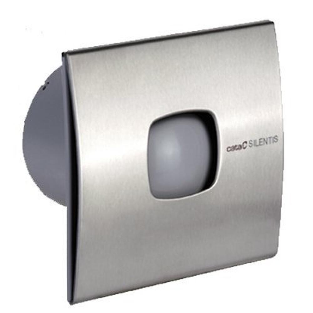 SILENTIS 10 INOX T Badlüfter axial,Zeitschaltuhr,15W, Rohrleit.100mm, Edelstahl matt
