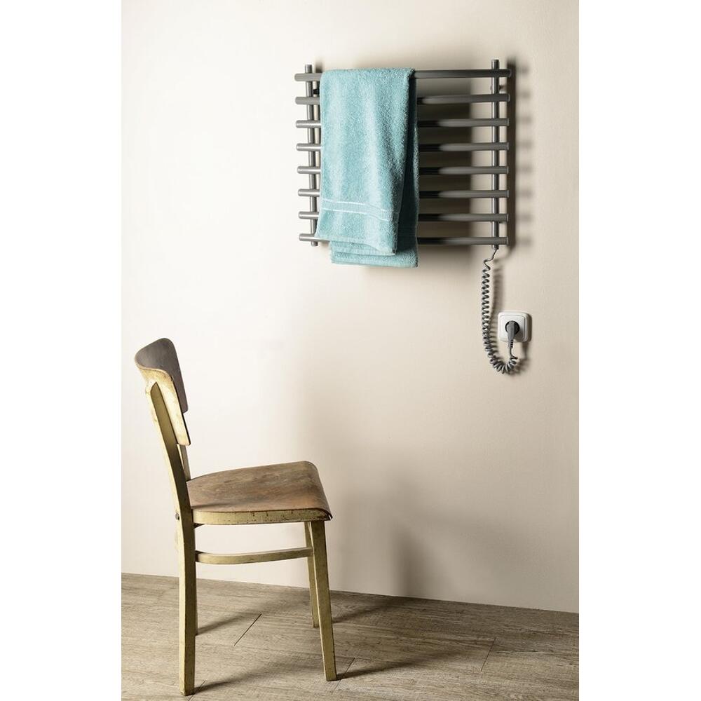 Handtuchtrockner elektrisch, 570x465mm, 72W, graues alu-metallic (RAL9007)