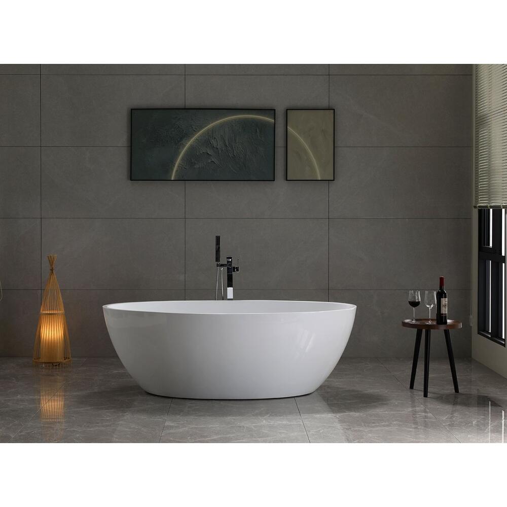 CORYN freistehende Badewanne 165x90x58cm, Weiß