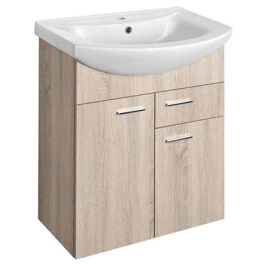 ZOJA Unterschrank 61,5x74x32cm, 2x Tür, 1x Schublade, Platineiche