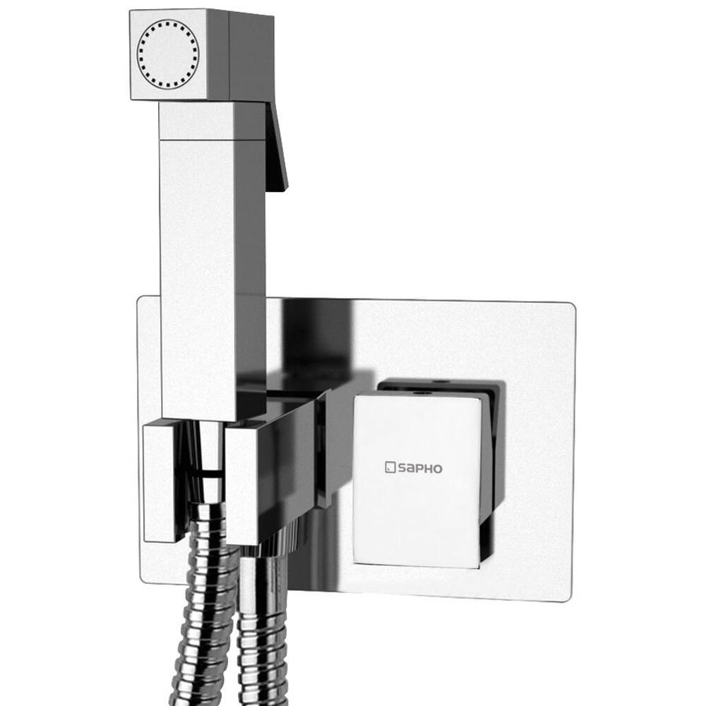 SPECTRE Unterputz-Armatur mit WC-Handbrause, eckig, Chrom
