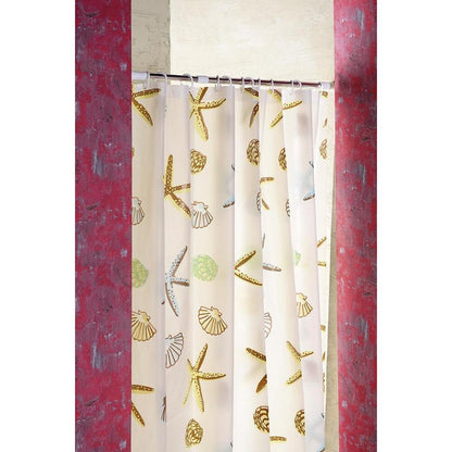 Duschvorhang 180x200cm, Vinyl, Seestern-Dekor