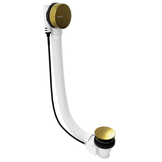 Ablaufgarnitur mit Bowden, Länge 1200mm, Stopfen 72mm, Gold matt