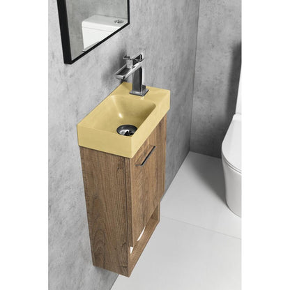 PICCOLINO Beton-Waschbecken 30,8x10x17cm, Armaturloch rechts, Gelb