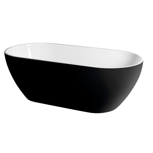REDUTA Freistehende Badewanne 171x81x46cm, schwarz/weiß