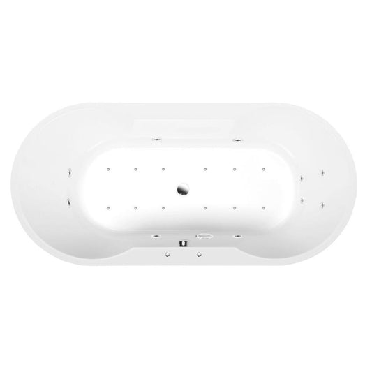 IO Whirlpool-Badewanne, 180x85x49cm, Active Hydro-Air, Chrom