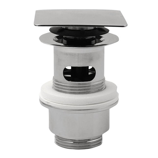 Ablaufgarnitur 5/4“, klick-klack, quadratisch, H. 32-52mm, Chrom