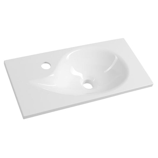 AQUA Gussmarmor-Waschtisch 50,5x1,8x25cm, weiss