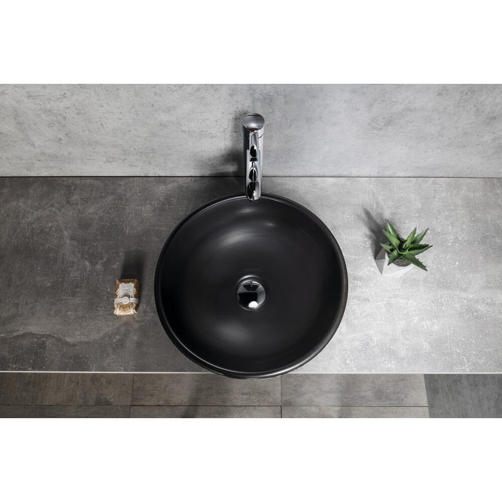 PRIORI Keramik-Waschtisch Ø 41cm, schwarz/blau
