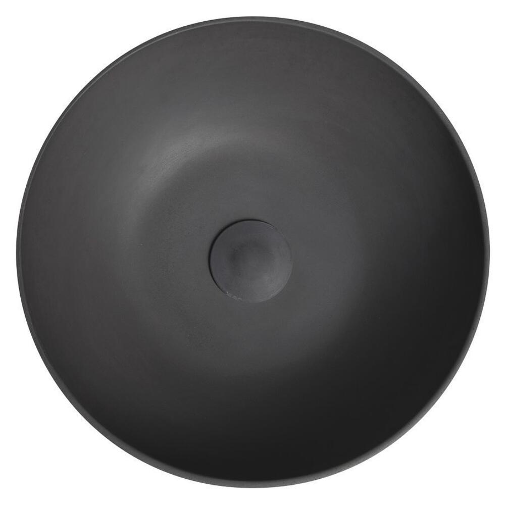 FORMIGO Betonwaschbecken zum Aufsetzen, Durchmesser 39cm, Anthrazit matt