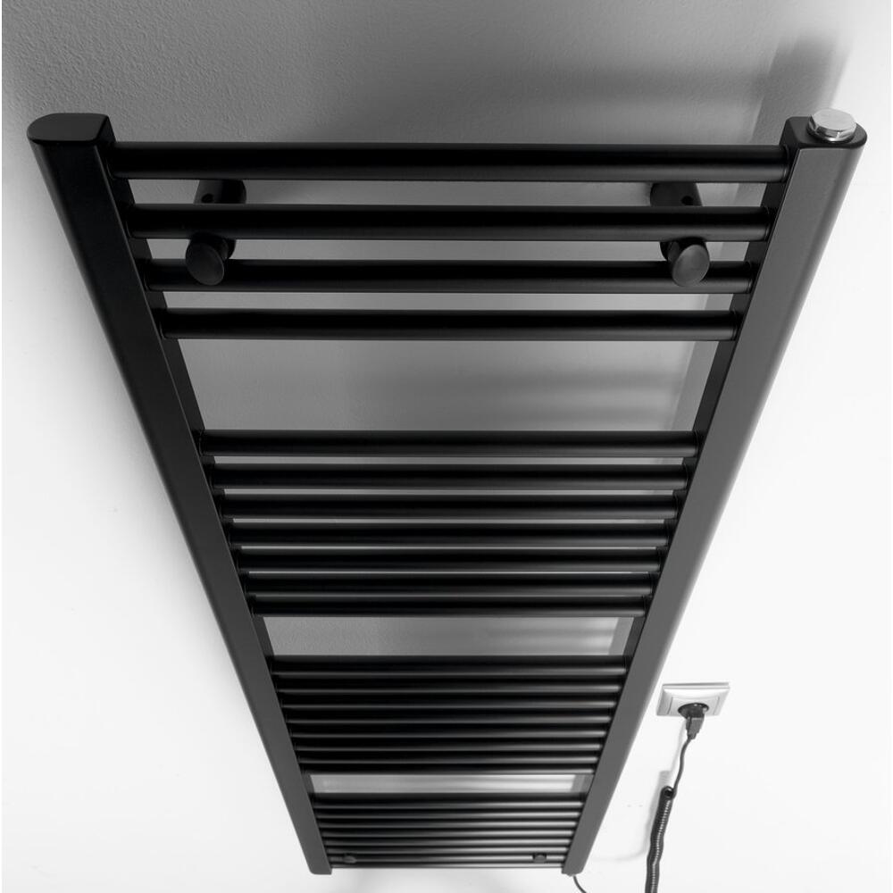 DIRECT-E Elektrischer Badheizkörper, gerade, 450x1320 mm, 400 W, Schwarz
