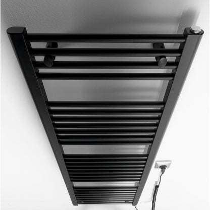 DIRECT-E Elektrischer Badheizkörper, gerade, 450x1320 mm, 400 W, Schwarz