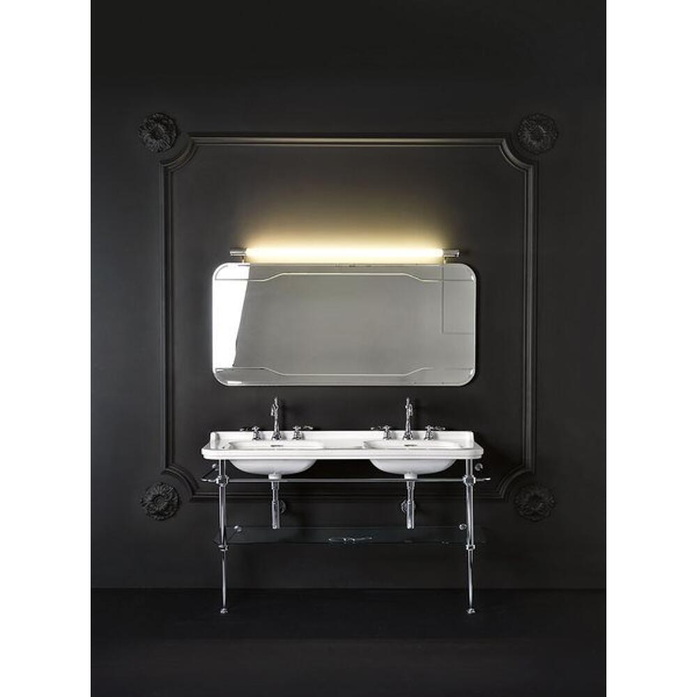 WALDORF Keramik-Doppelwaschtisch 150x55cm, 6 Armaturlöcher, weiss