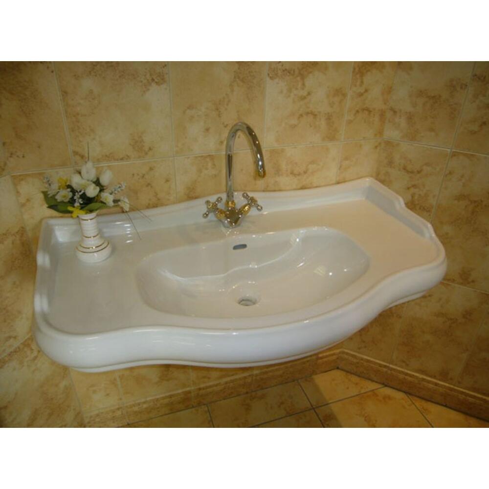 RETRO Keramik-Waschtisch 100x54,5cm, weiß