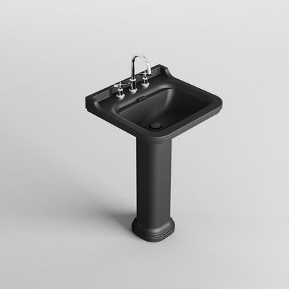 WALDORF Keramik-Säule für Waschtische 60,80cm, schwarz matt