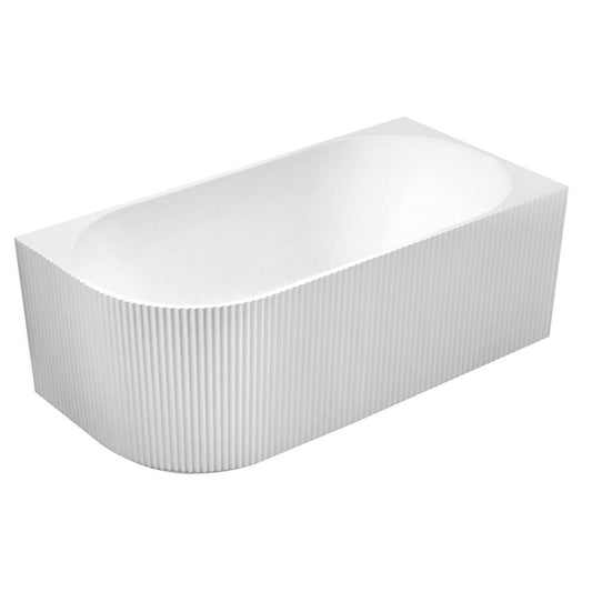 TIBERA STRIP R Eckbadewanne, 150x75cm, Wellenpaneel, Weiß
