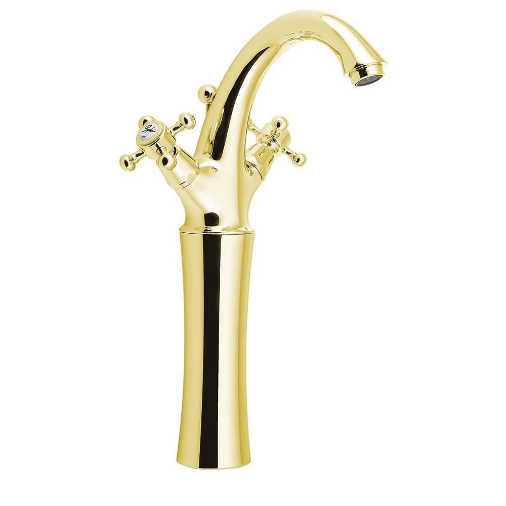 ANTEA Waschtischarmatur, hoch, mit Ablaufgarnitur 300mm, Gold