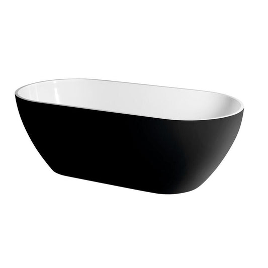 REDUTA Freistehende Badewanne 150x75x46cm, schwarz/weiß