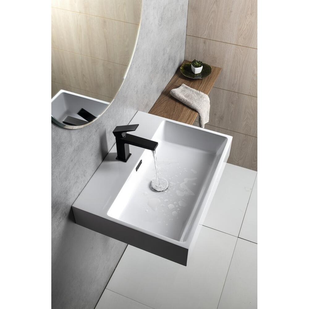 AQUATIC Waschtisch, Gussmarmor, 60x46cm, Weiß