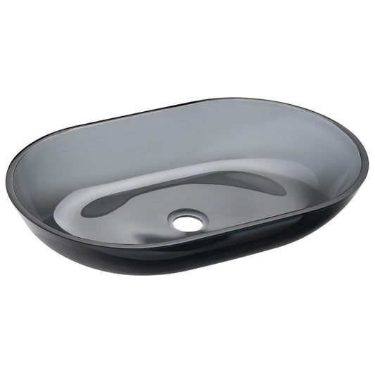 SCALO Glas-Waschtisch zum Aufsetzen 56x36cm, Schwarz