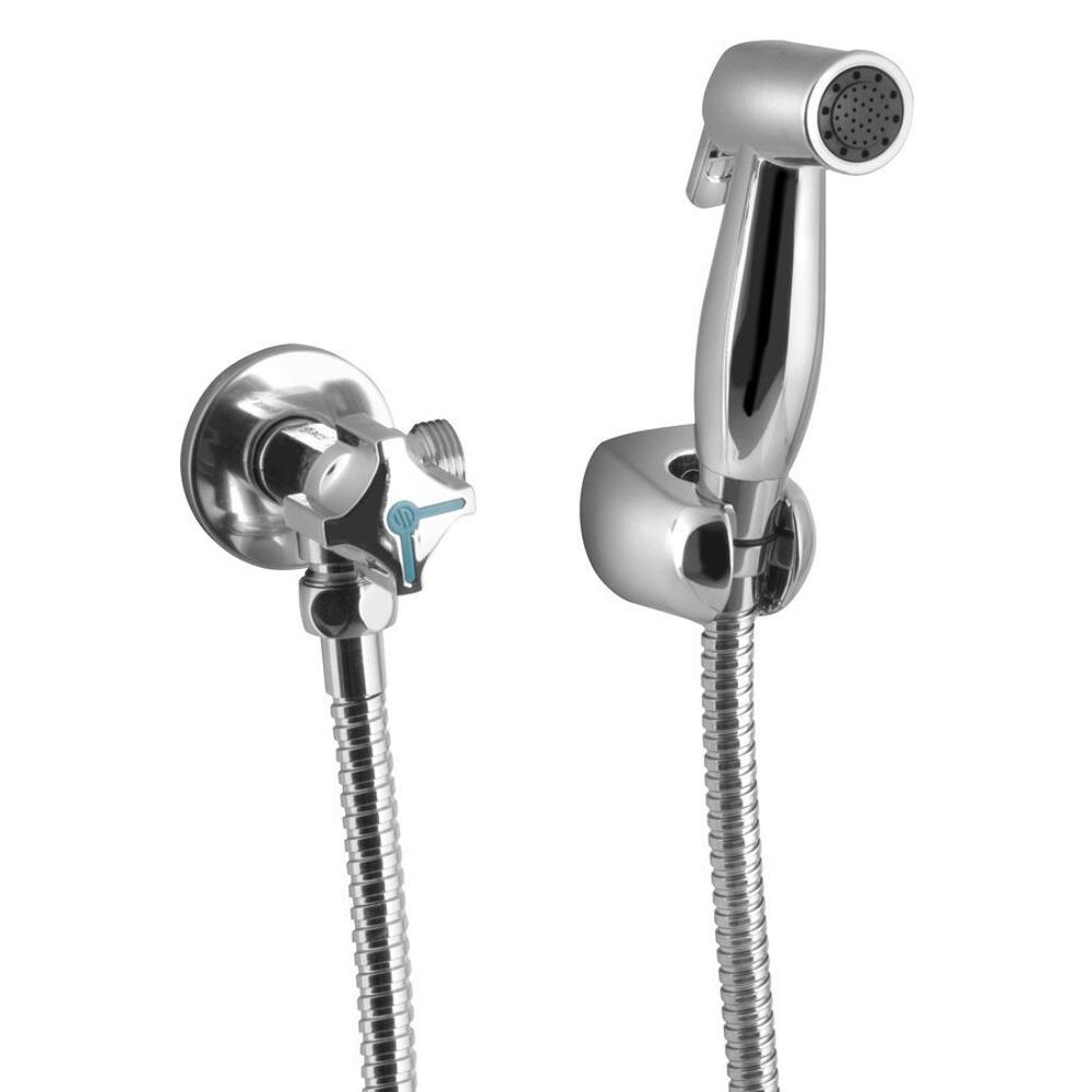 WC-Handbrause mit Doppelventil und Spülkasten-Wasseranschluss, Chrom