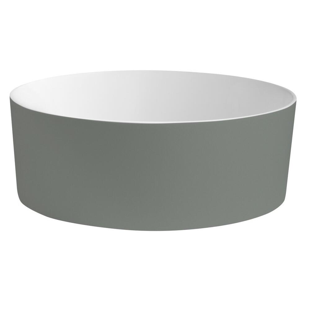 THIN Waschtisch für Arbeitsplatte Ø38 cm, grün/Weiß matt