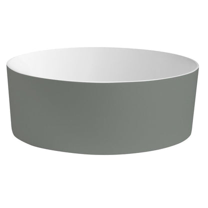 THIN Waschtisch für Arbeitsplatte Ø38 cm, grün/Weiß matt