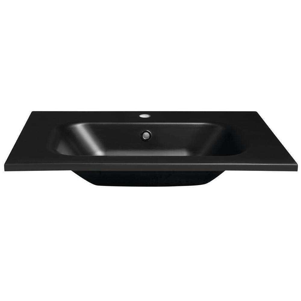 SIDRA Gussmarmor-Waschtisch 71x46cm, schwarz matt