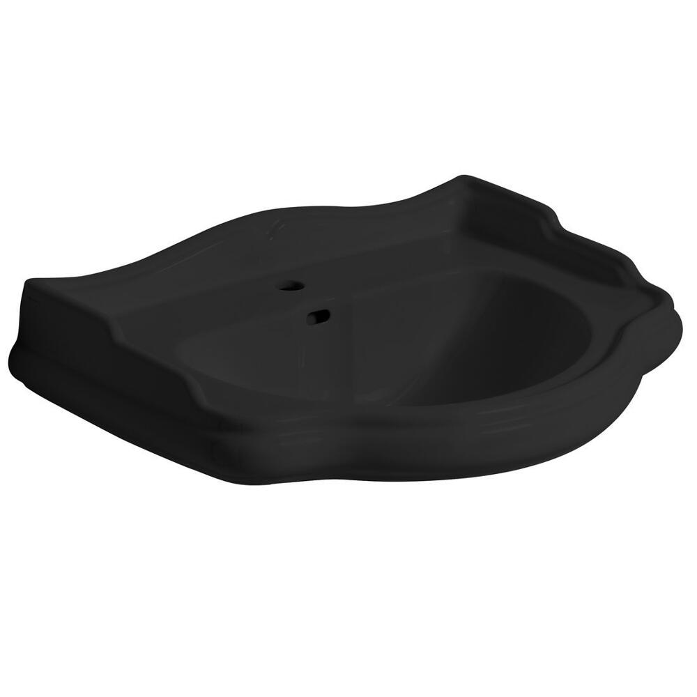 RETRO Keramik-Waschtisch 69x52cm, schwarz matt