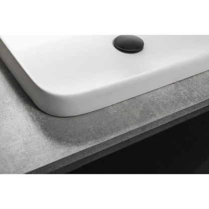 BRAHEA Einbauwaschbecken, Rockstone, 55x39 cm, Weiß matt