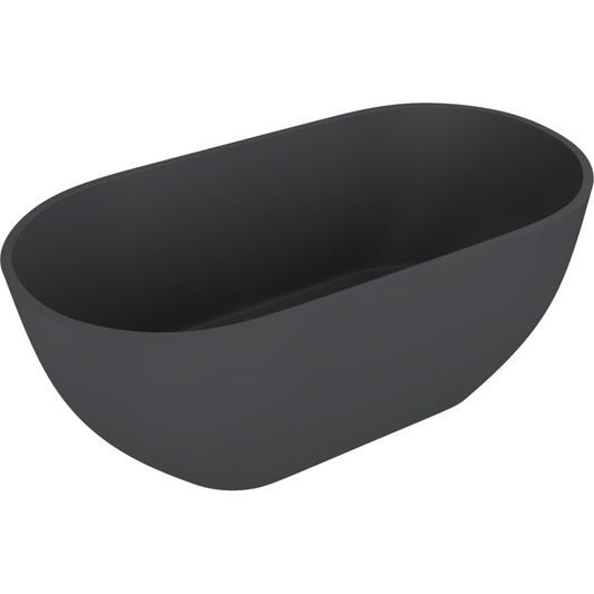 REDUTA Freistehende Badewanne, Gussmarmor 171x81x58cm, Anthrazit matt