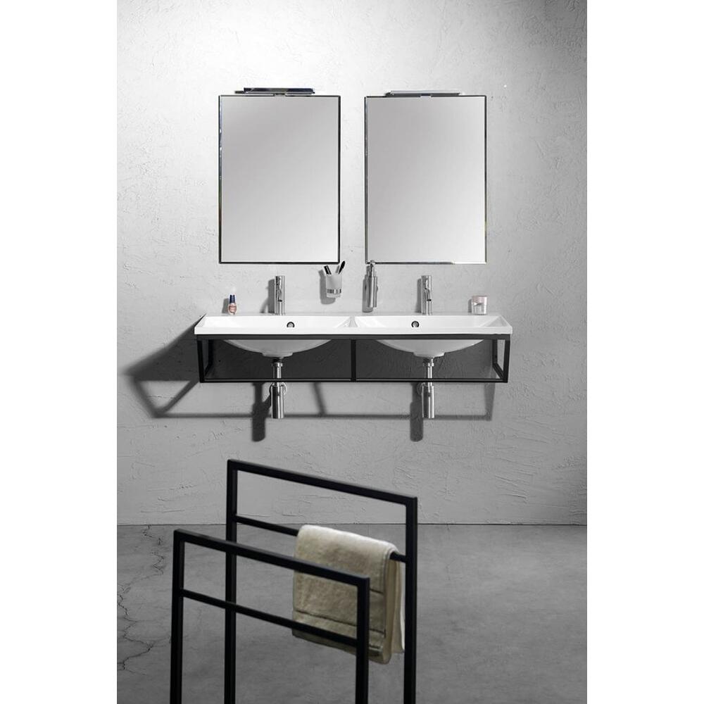 MARIA Gussmarmor-Doppelwaschtisch 120x46cm, weiß