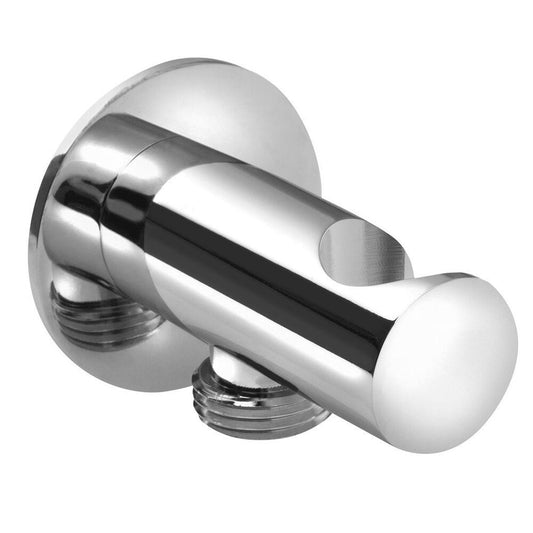 Wandanschlußbogen mit Brausehalter rund, fest, Chrom