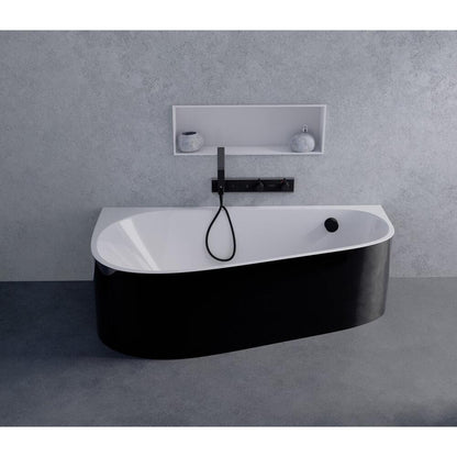PROJEKTA DL MONOLITH Freistehende Badewanne 156x77x60cm, weiß/schwarz