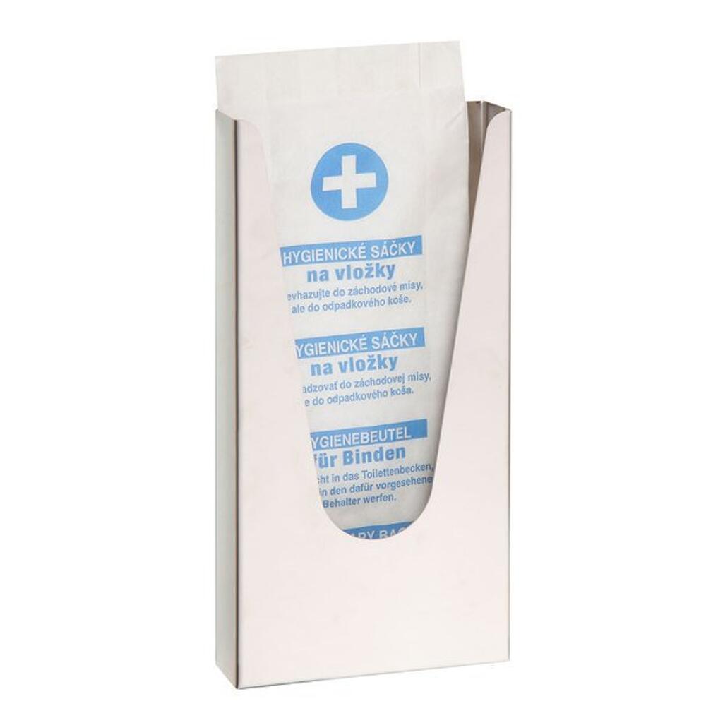 Hygienebeutel-Behälter HygBag, 120x240x30mm, polierter Edelstahl